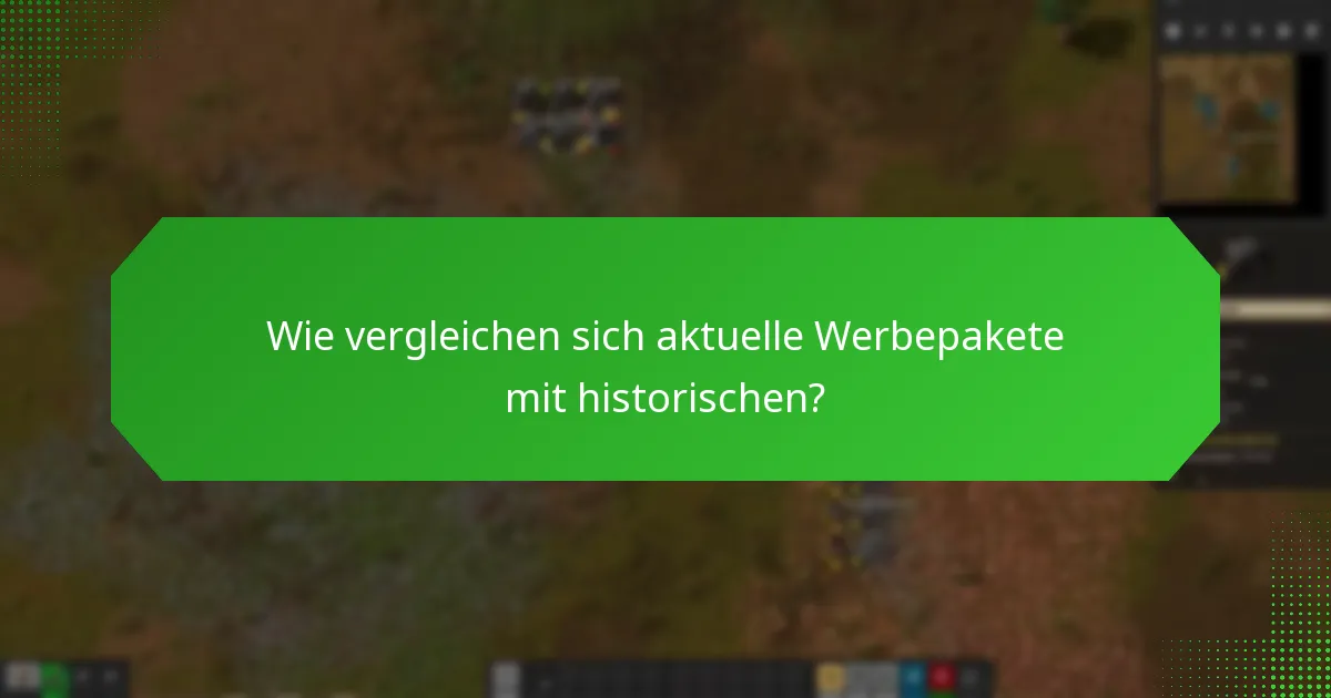 Wie vergleichen sich aktuelle Werbepakete mit historischen?